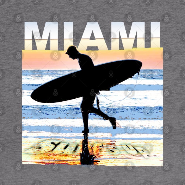 Miami Surf's Up Surfer Silhouette by KZK101